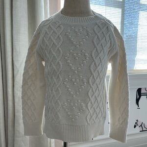 Crewcuts cream Cable Knit Crew Neck Sweater
